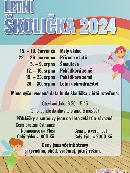 Letní program školky Bebecha