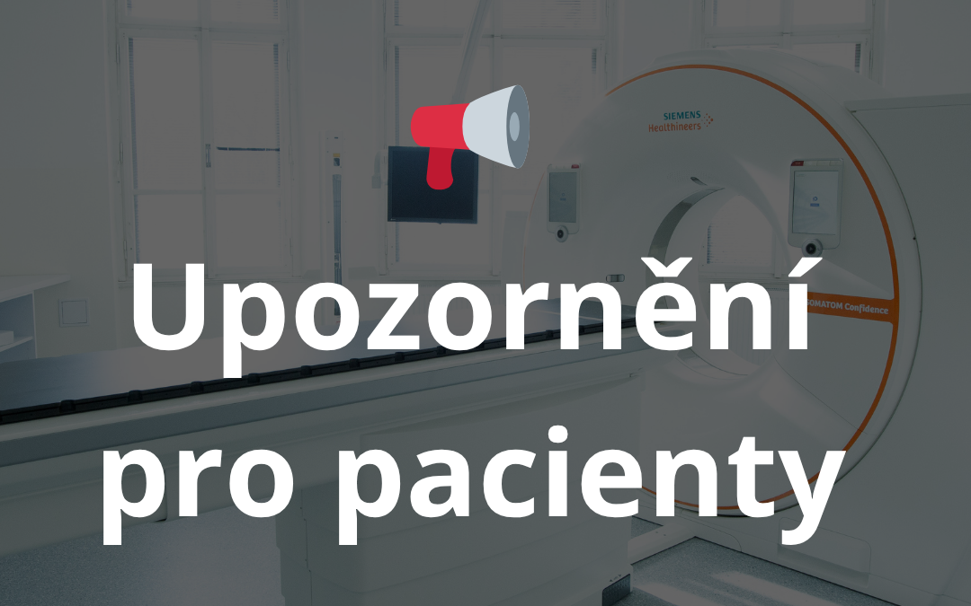Chirurgická ambulance uzavřena v těchto dnech!